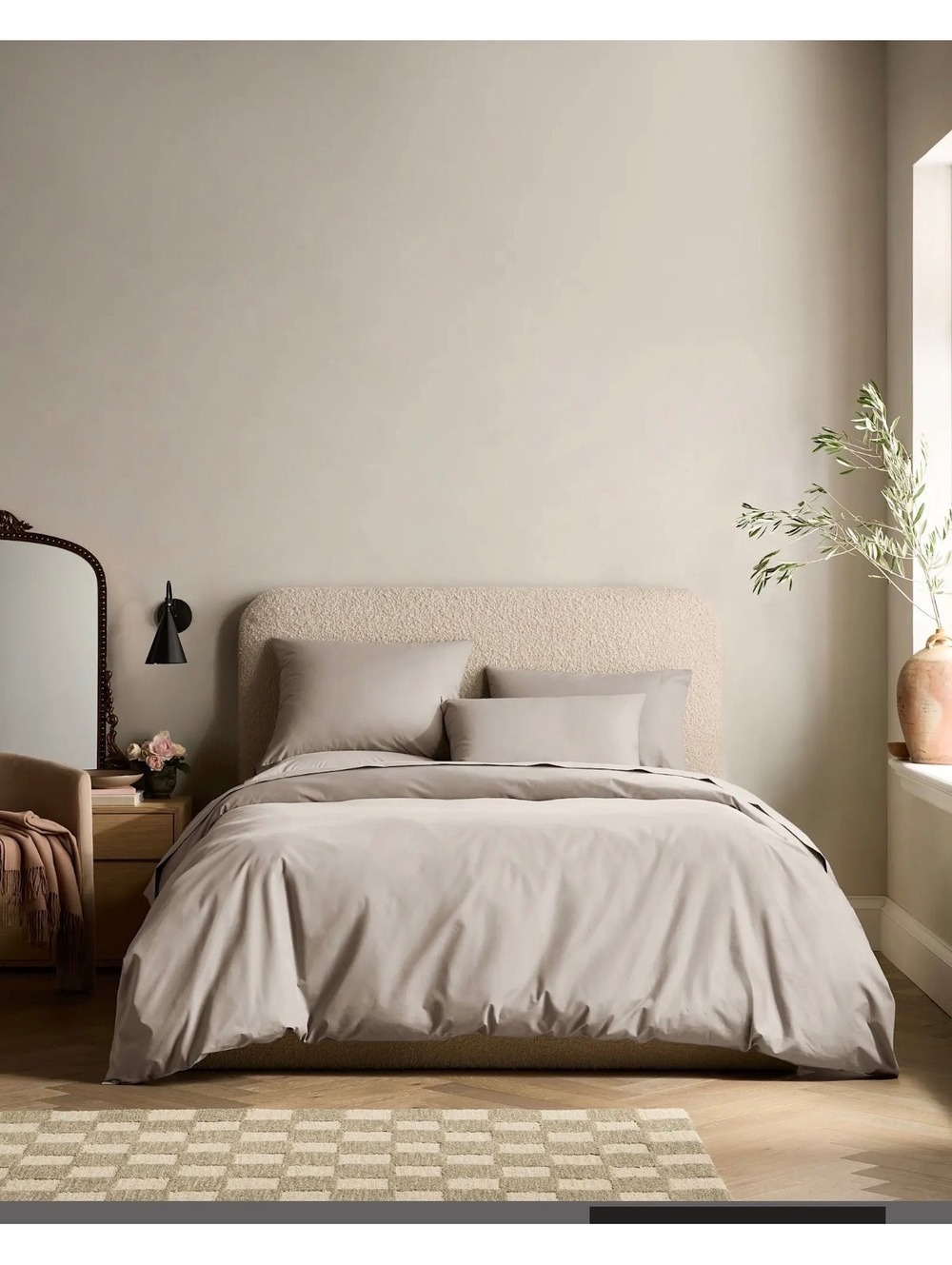 Quince Crisp percale king duvet cover